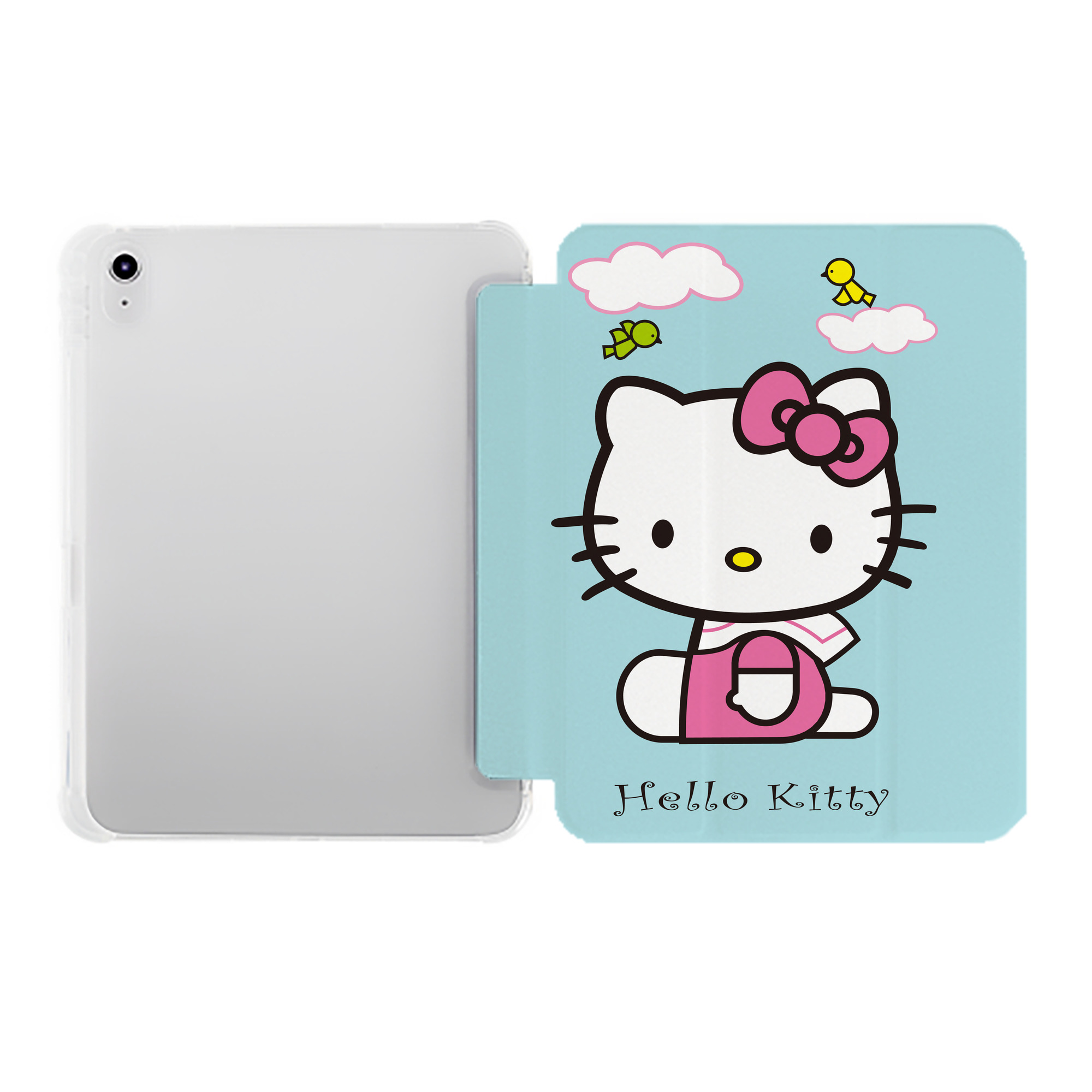 （画像用） Hello Kitty ハローキティ IPad ケース ペン収納付き 三つ折りスタンド PUレザー×シリコン 対応機種9.5/10.5/10.9インチ